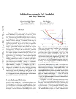 Collision Cross-entropy for Soft Class Labels and Deep Clustering