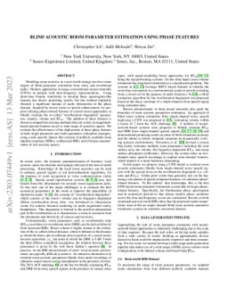 Blind Acoustic Room Parameter Estimation Using Phase Features