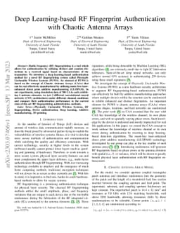 Deep Learning-based RF Fingerprint Authentication with Chaotic Antenna
  Arrays