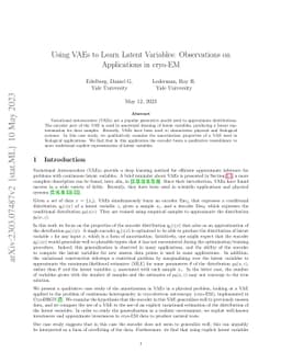 Using VAEs to Learn Latent Variables: Observations on Applications in
  cryo-EM