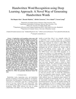 Handwritten Word Recognition using Deep Learning Approach: A Novel Way
  of Generating Handwritten Words