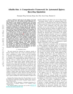 ABatRe-Sim: A Comprehensive Framework for Automated Battery Recycling
  Simulation