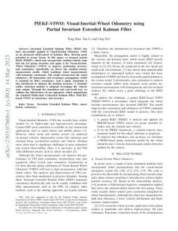 PIEKF-VIWO: Visual-Inertial-Wheel Odometry using Partial Invariant
  Extended Kalman Filter