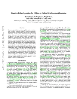 Adaptive Policy Learning for Offline-to-Online Reinforcement Learning