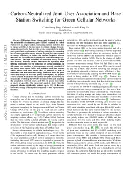 Carbon-Neutralized Joint User Association and Base Station Switching for
  Green Cellular Networks