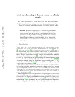 Multiway clustering of 3-order tensor via affinity matrix
