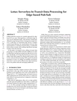 Lotus: Serverless In-Transit Data Processing for Edge-based Pub/Sub