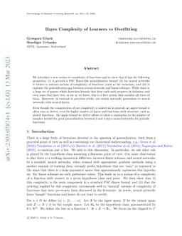 Bayes Complexity of Learners vs Overfitting