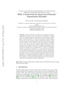 ISLE: A Framework for Image Level Semantic Segmentation Ensemble