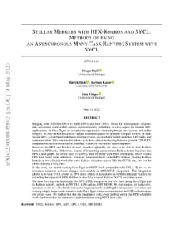 Stellar Mergers with HPX-Kokkos and SYCL: Methods of using an
  Asynchronous Many-Task Runtime System with SYCL