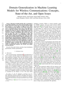 Domain Generalization in Machine Learning Models for Wireless
  Communications: Concepts, State-of-the-Art, and Open Issues
