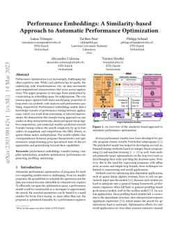 Performance Embeddings: A Similarity-based Approach to Automatic
  Performance Optimization