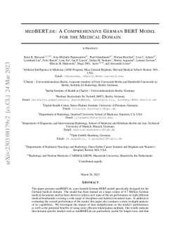MEDBERT.de: A Comprehensive German BERT Model for the Medical Domain