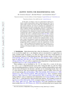 Adaptive Testing for High-dimensional Data