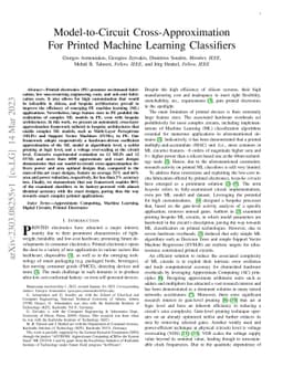 Model-to-Circuit Cross-Approximation For Printed Machine Learning
  Classifiers