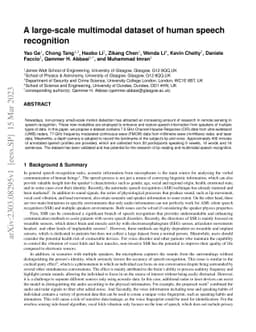 A large-scale multimodal dataset of human speech recognition