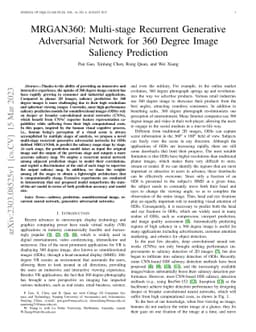 MRGAN360: Multi-stage Recurrent Generative Adversarial Network for 360
  Degree Image Saliency Prediction