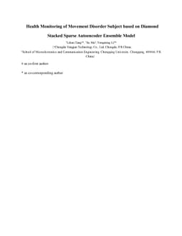 Health Monitoring of Movement Disorder Subject based on Diamond Stacked
  Sparse Autoencoder Ensemble Model