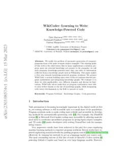 WikiCoder: Learning to Write Knowledge-Powered Code