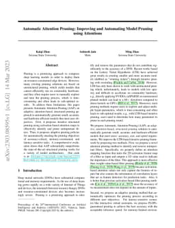 Automatic Attention Pruning: Improving and Automating Model Pruning
  using Attentions