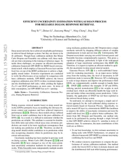 Efficient Uncertainty Estimation with Gaussian Process for Reliable
  Dialog Response Retrieval
