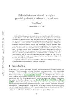 Fiducial inference viewed through a possibility-theoretic inferential
  model lens