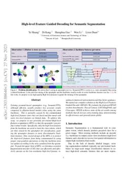 High-level Feature Guided Decoding for Semantic Segmentation