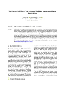 An End-to-End Multi-Task Learning Model for Image-based Table
  Recognition
