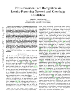 Cross-resolution Face Recognition via Identity-Preserving Network and
  Knowledge Distillation