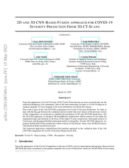 2D and 3D CNN-Based Fusion Approach for COVID-19 Severity Prediction
  from 3D CT-Scans