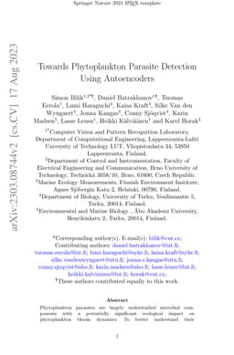Towards Phytoplankton Parasite Detection Using Autoencoders