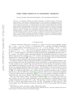 Toric Fiber Products in Geometric Modeling