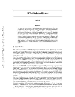 GPT-4 Technical Report