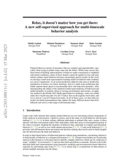 Relax, it doesn't matter how you get there: A new self-supervised
  approach for multi-timescale behavior analysis