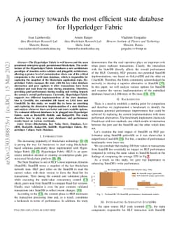 A journey towards the most efficient state database for Hyperledger
  Fabric