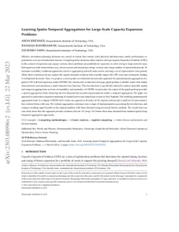 Learning Spatio-Temporal Aggregations for Large-Scale Capacity Expansion
  Problems