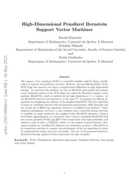High-Dimensional Penalized Bernstein Support Vector Machines