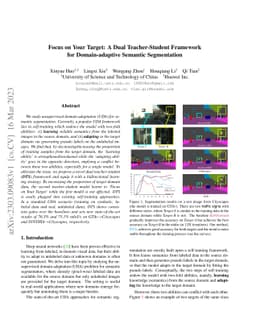 Focus on Your Target: A Dual Teacher-Student Framework for
  Domain-adaptive Semantic Segmentation