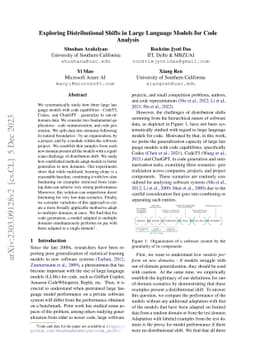 Exploring Distributional Shifts in Large Language Models for Code
  Analysis