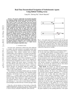 Real-Time Decentralized Navigation of Nonholonomic Agents Using Shifted
  Yielding Areas
