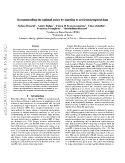 Recommending the optimal policy by learning to act from temporal data