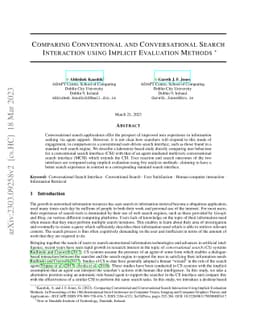 Comparing Conventional and Conversational Search Interaction using
  Implicit Evaluation Methods