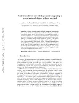 Real-time elastic partial shape matching using a neural network-based
  adjoint method