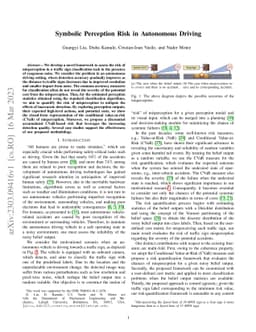 Symbolic Perception Risk in Autonomous Driving