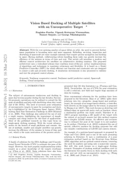 Vision Based Docking of Multiple Satellites with an Uncooperative Target