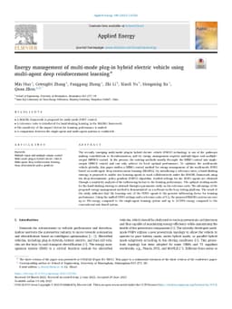 Energy Management of Multi-mode Plug-in Hybrid Electric Vehicle using
  Multi-agent Deep Reinforcement Learning