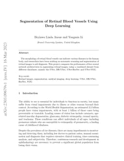 Segmentation of Retinal Blood Vessels Using Deep Learning