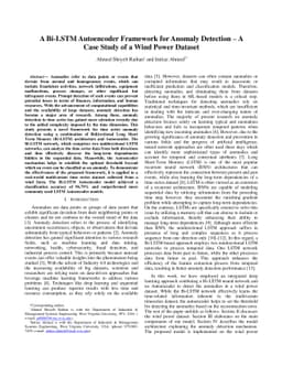 A Bi-LSTM Autoencoder Framework for Anomaly Detection -- A Case Study of
  a Wind Power Dataset