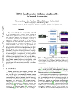 DUDES: Deep Uncertainty Distillation using Ensembles for Semantic
  Segmentation