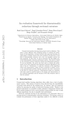 An evaluation framework for dimensionality reduction through sectional
  curvature
